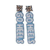 "Go Heels!" Beaded Earrings